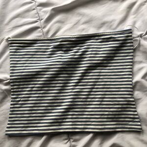 Edikted Blue and White Striped Tube Top